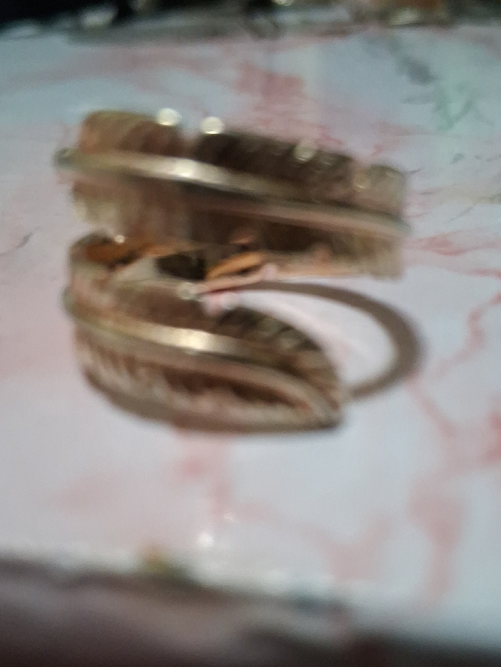 Source Unknown Gold Feather Wrap Ring for Women